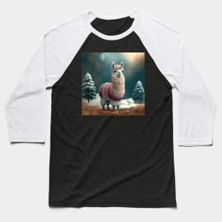 Cute Christmas Llama Baseball T-Shirt